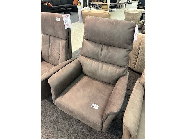 Draai fauteuil elektrisch oscar, microvezel taupe - afbeelding 4 van  6