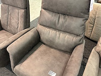 Draai fauteuil elektrisch oscar, microvezel taupe - afbeelding 4 van  6