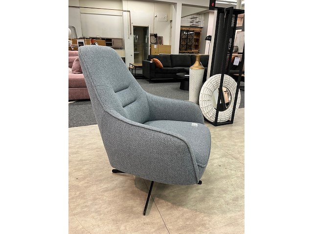 Draai fauteuil frankrijk, geweven navy blauw - afbeelding 1 van  5