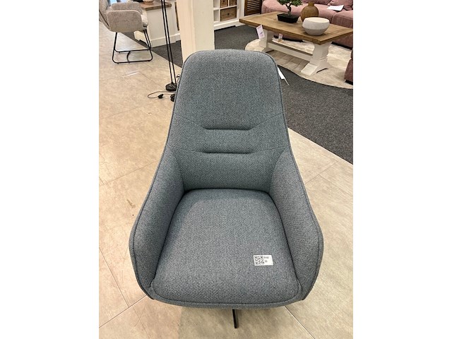 Draai fauteuil frankrijk, geweven navy blauw - afbeelding 3 van  5