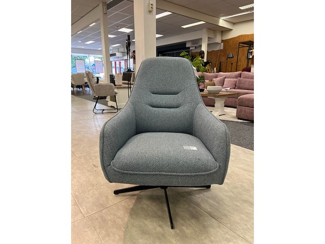 Draai fauteuil frankrijk, geweven navy blauw - afbeelding 4 van  5