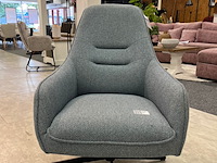 Draai fauteuil frankrijk, geweven navy blauw - afbeelding 4 van  5