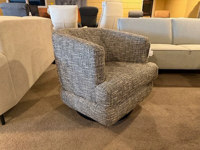Draai fauteuil grijs/blauw - afbeelding 3 van  6
