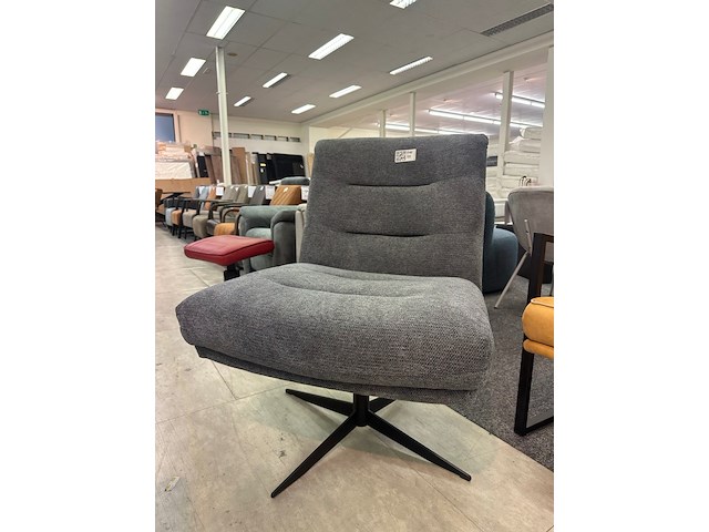 Draai fauteuil jordi, geweven, antraciet - afbeelding 1 van  6