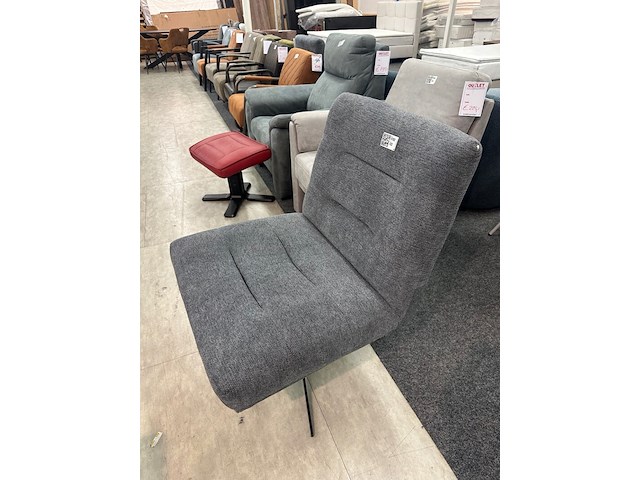 Draai fauteuil jordi, geweven, antraciet - afbeelding 2 van  6