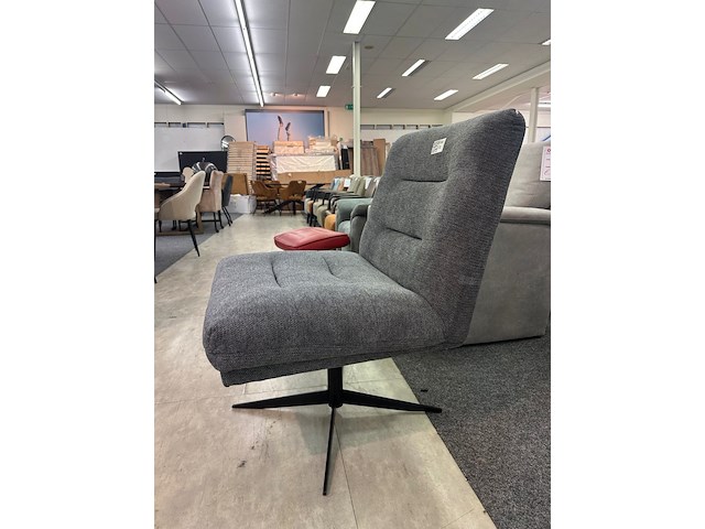 Draai fauteuil jordi, geweven, antraciet - afbeelding 3 van  6