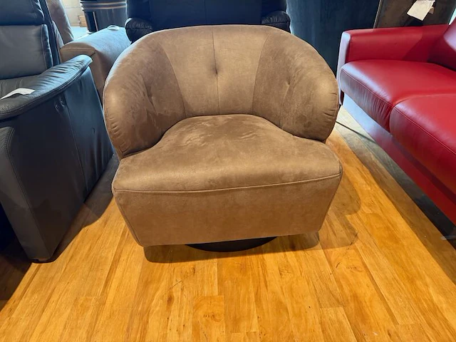 Draai fauteuil sitdesign, licht bruin / taupe - afbeelding 2 van  5