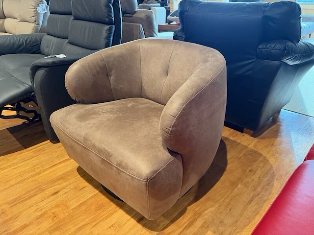 Draai fauteuil sitdesign, licht bruin / taupe - afbeelding 3 van  5