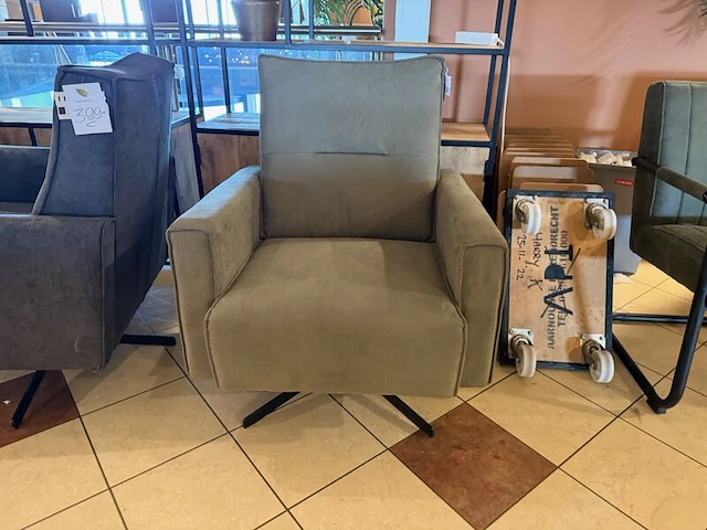 Draai fauteuil sitdesign, olive groen - afbeelding 2 van  6