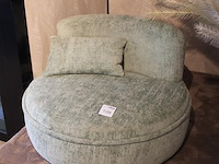 Draaibare design fauteuil goossens licht groen. diameter 95 cm. - afbeelding 2 van  3