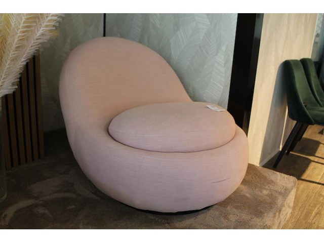 Draaibare design fauteuil sofacompany babette roze. diameter 95 cm - afbeelding 2 van  4