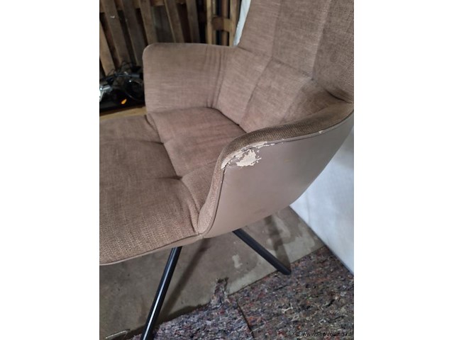 Draaibare eetkamerstoel met armleuning - ca. 58x60x85 cm - afbeelding 2 van  4