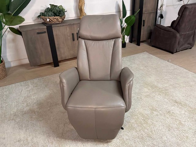 Draaibare leren relax fauteuil - afbeelding 5 van  7