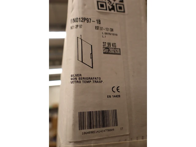 Draaideur met vast paneel novellini, n01 2p 97, zilver - afbeelding 1 van  4