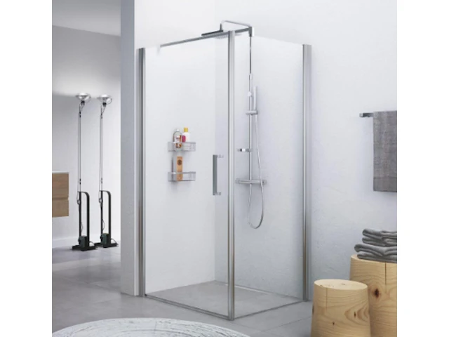Draaideur voor douche-nis novellini, v01 a, chroom - afbeelding 1 van  4