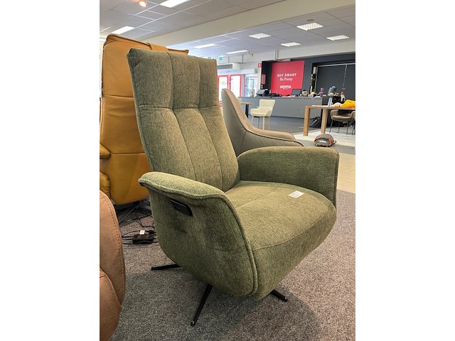 Draaifauteuil elektrisch jasper, geweven groen - afbeelding 1 van  5