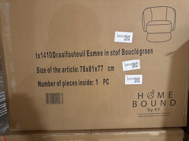 Draaifauteuil, home bound by ky, esmee, bouclégroen - afbeelding 6 van  6