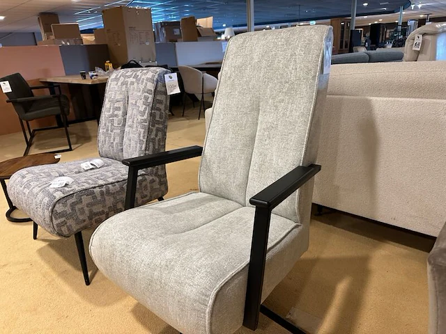 Draaifauteuil, wit/grijs - afbeelding 2 van  5