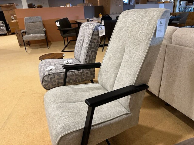 Draaifauteuil, wit/grijs - afbeelding 3 van  5