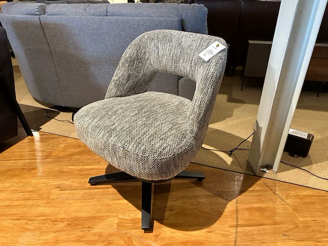 Draaifauteuil, zwarte poot, groengrijs - afbeelding 1 van  5