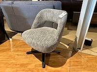 Draaifauteuil, zwarte poot, groengrijs