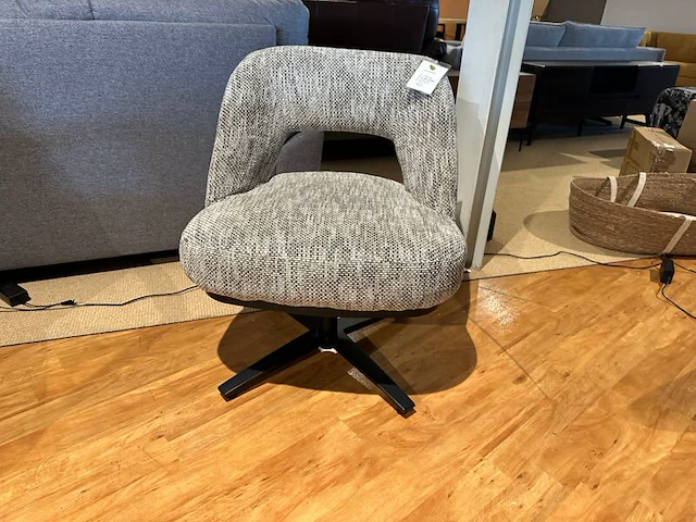 Draaifauteuil, zwarte poot, groengrijs - afbeelding 2 van  5
