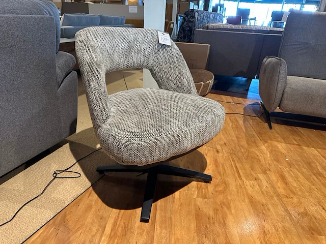 Draaifauteuil, zwarte poot, groengrijs - afbeelding 3 van  5