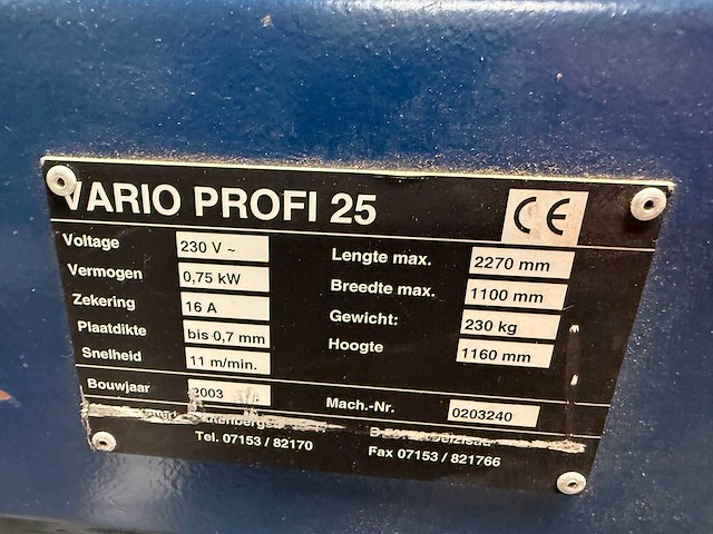 Draco - 2003 - vario profi 25 - profielbuigmachine - afbeelding 3 van  3