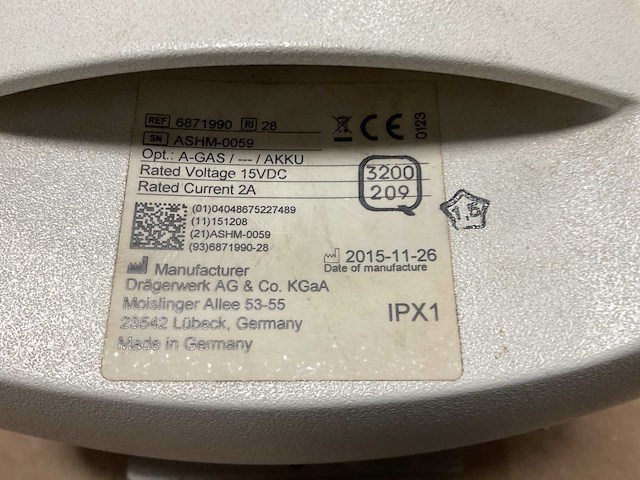 Dräger vamos anesthesiegasmonitor - afbeelding 5 van  6