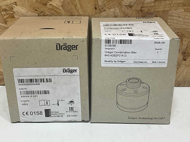 Drager x-plore rd40 a2b2 p2 r d 6738780 combinatiefilter 940 (4x) - afbeelding 3 van  4