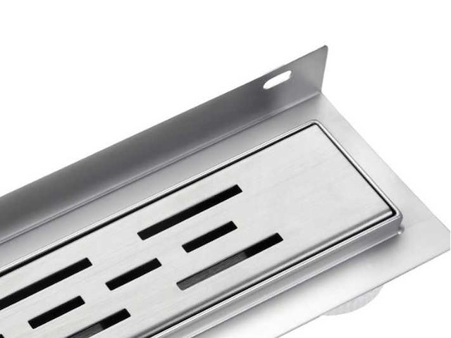 Drain 100x7x7cm rvs met muurflens - afbeelding 1 van  2