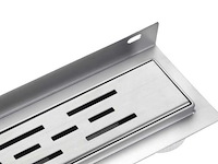 Drain 100x7x7cm rvs met muurflens - afbeelding 1 van  2