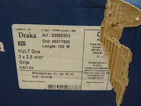 Draka - vult dca 3x2,5mm2 grijs - installatiekabel 100m - afbeelding 2 van  2