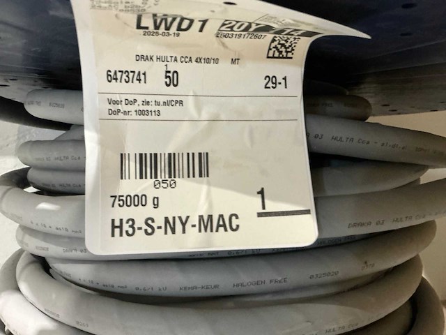 Draka hulta cca 4x10/10 kabel op haspel - afbeelding 3 van  4