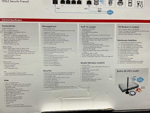 Draytek - vigor2862 vdsl2 - security firewall wifi, router & switch - afbeelding 15 van  15