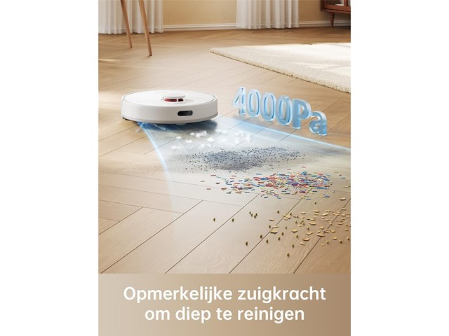 Dreame d9 max robotstofzuiger en dweil ldsnavigatie tapijt harde vloeren en huisdierhaar wit - afbeelding 4 van  6