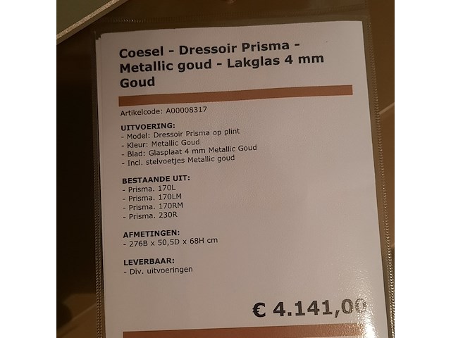 Dressoir coesel, prisma, metallic goud - afbeelding 7 van  9