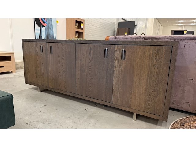 Dressoir, donkereiken, 220x43x83 cm - afbeelding 1 van  3