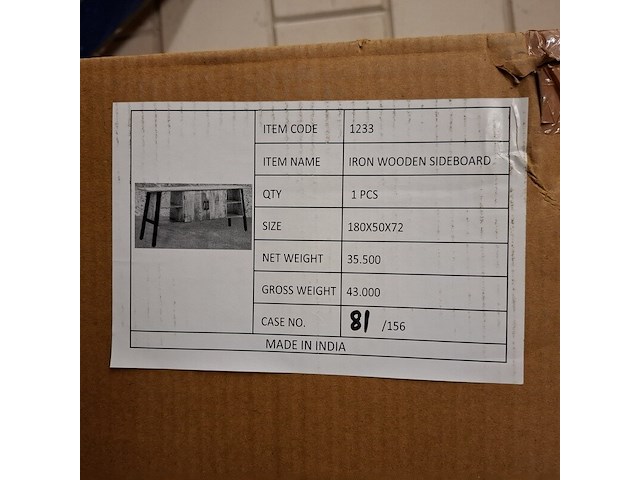 Dressoir, mangohout - afbeelding 5 van  6