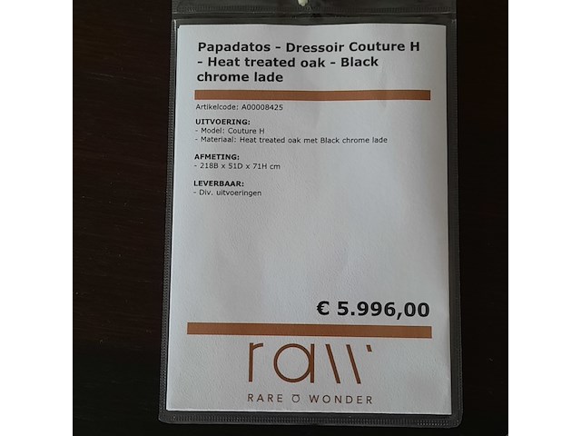 Dressoir papadatos, couture h, zwart - afbeelding 4 van  11