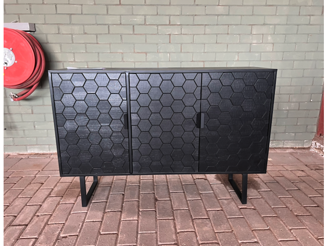 Dressoir, vanharte, linc, zwart - afbeelding 1 van  4