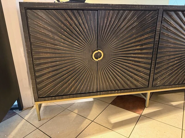 Dressoir walnut/goudkleurig - afbeelding 3 van  8