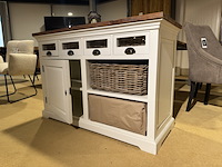 Dressoir, wit + bruin - afbeelding 1 van  5