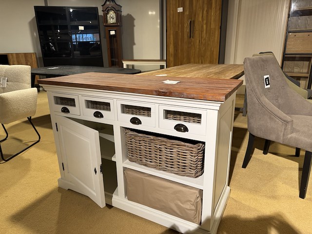 Dressoir, wit + bruin - afbeelding 3 van  5