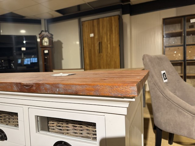 Dressoir, wit + bruin - afbeelding 4 van  5