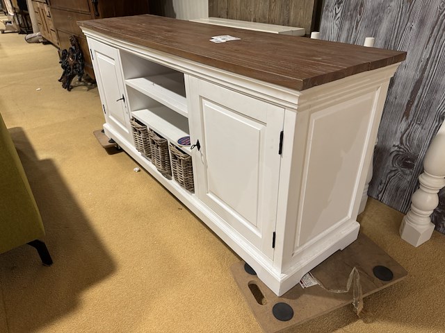 Dressoir, wit + bruin - afbeelding 2 van  4