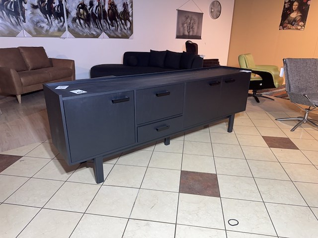 Dressoir, zwart fineer, zwart metalen onderstel - afbeelding 2 van  4