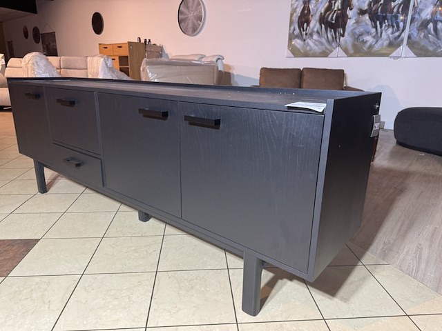 Dressoir, zwart fineer, zwart metalen onderstel - afbeelding 4 van  4