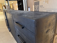 Dressoir, zwart mangohout, zwart metalen onderstel - afbeelding 5 van  5