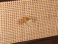 Dressoir/kast met 3 lades, mangohout/rattan - afbeelding 2 van  3